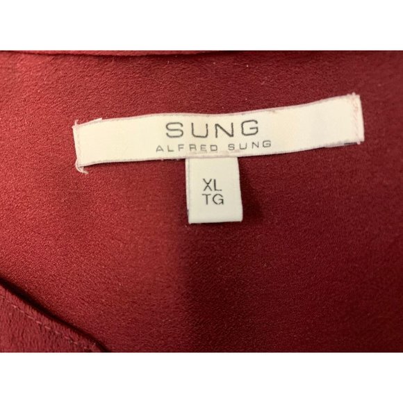 Alfred Sung V Neck Button Up Blouse Women's - Picture 5 of 5